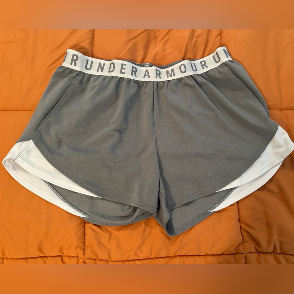 Under Armour Women's Gray and White Shorts